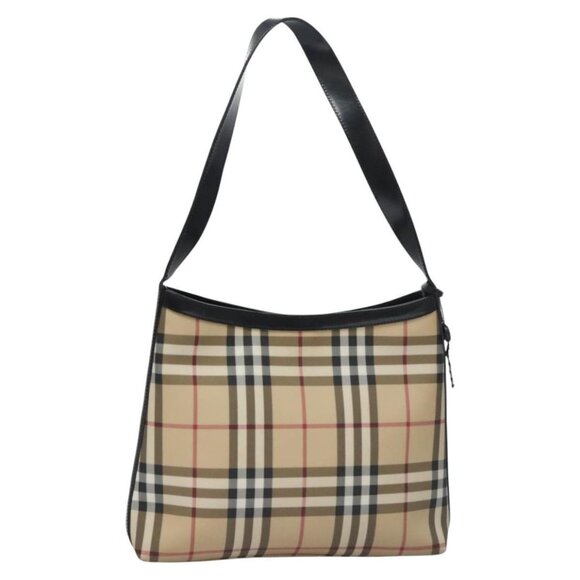 BURBERRY Nova Check Shoulder Bag PVC Beige Auth 106755 - Picture 3 of 16